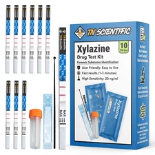 TN Scientific (XYL) Drug Test Strip Kit [10 Pack] - Powder, Liquid, & Urinalysis