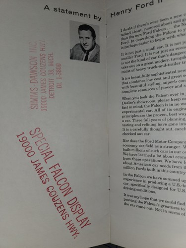 1960 Ford Falcon Brochure Original - Picture 2 of 5