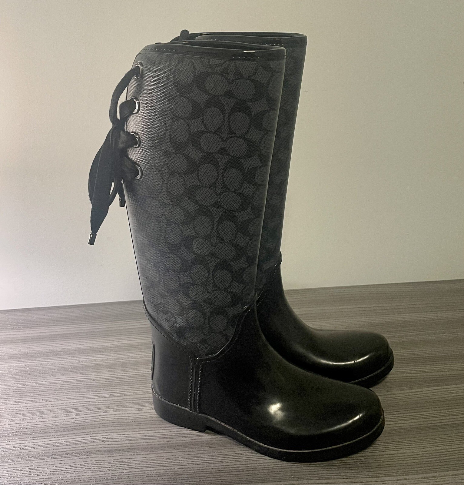 coach tristee rain boots size 9