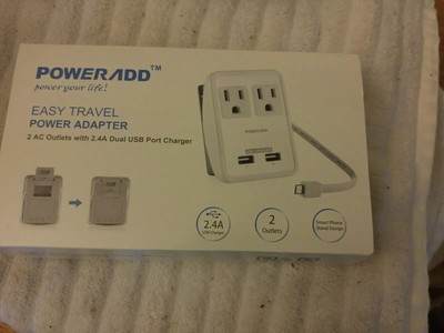 NEW Poweradd Easy Travel Power Adapter UK/US/AU/EU/JP Wall Plugs