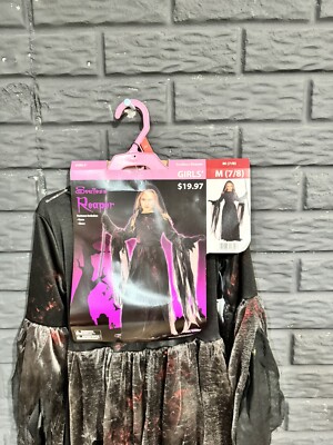 Girls Fun World SOULLESS REAPER Halloween Costume Size M 7/8 Sorceress Witch NIP