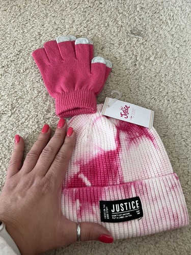 Justice Tie-Dye Beanie Hat & Gloves. Q5 - Picture 8 of 8