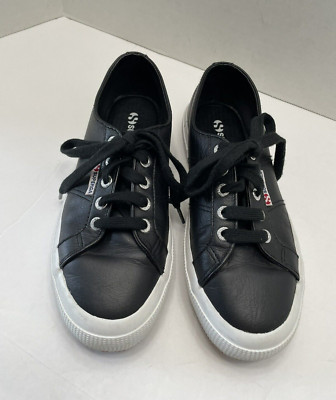Superga 2750 Cotu Women's Classic Shoes Leather Comfort Sneaker Black Size 6.5 M
