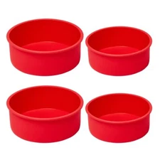 4 packs Silicone Cake Pans for Baking,Round Cake Molds for Cupcake,Cheese Cakes