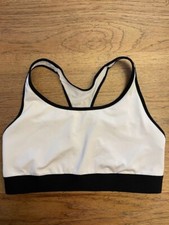 Victoria's Secret Sport White Black Logo MEDIUM The Player Sport Bra VS
