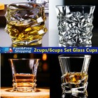 2/6 Cups Set Glass Tumbler Whisky Shot Vodka Bourbon Whiskey Hot Wine Coffee Tea