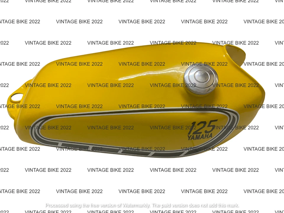 Bouchon de réservoir essence 1976 acier peint jaune Yamaha Yz125 Yz 125 /FIT FOR - Photo 2/4