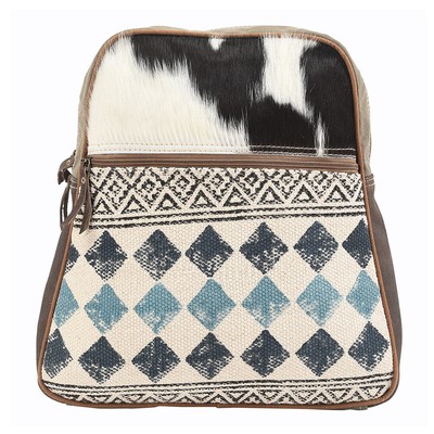 KB OHLAY KB123 Backpack Upcycled Canvas Hair-On Genuine Leather women bag