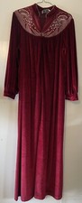 Vintage Donna Richard for Gillian  O  Malley Red Velour Long Nightgown