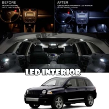 For 2007-2017 Jeep Compass SUV LED Light Bulb Xenon White Interior Package Kit