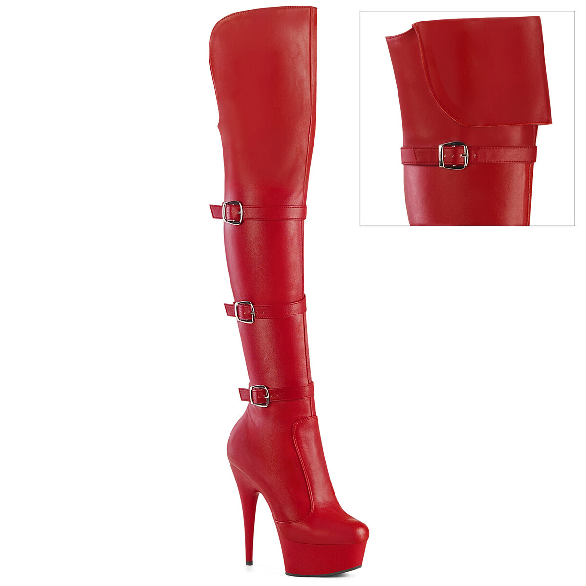 Drag Queen Red Thigh High Boots For Plus Size Red Fetish Drag