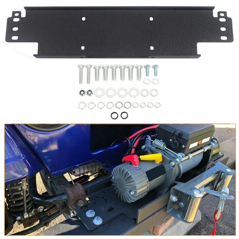 Placa de montagem guincho de aço 2 portas utilitário 12000 lb para Jeep Wrangler YJ TJ 87-06 - Imagem 2 de 4