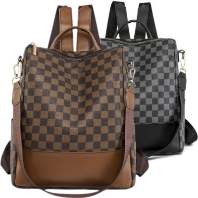 PERMANI Damen Kunstleder Rucksack Elegant Schultertasche Damentaschen Cityrucksack