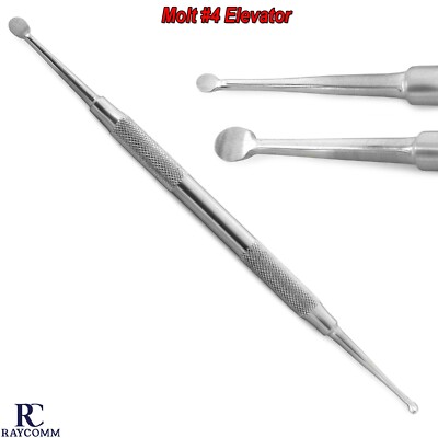 Dental Molt #4 Elevator Bone Curette Spoon Shape Blade Periosteal Elevators New