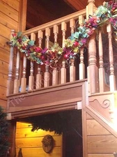Frontgate Falling Leaves Autumn Fall Harvest Mantel Garland Berries Vines 6'