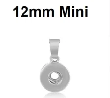 Mini Snap Jewelry Pendant Plain Silver Tone Snap Fits 12mm Petite Ginger Charms