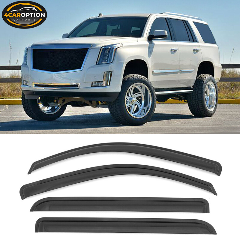 In-Channel Window Visors/Rain Guards For 2015-2020 Chevy Tahoe & Escalade – Smoked ZTT Set Of 4