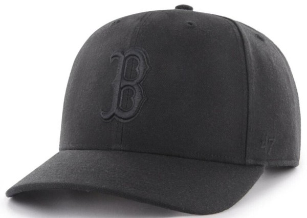 47 Brand Cold Zone Boston Red Sox Black On Black Mvp Dp Curved Cap Snapback-image