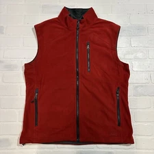 REI Full Zip Red Fleece Vest Mens Large