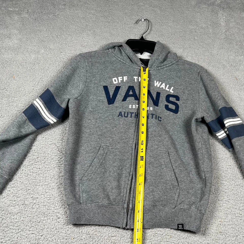 Vans Off The Wall Unisex Niños Gris Manga Larga Cremallera Completa Sudadera con Capucha Talla S Foto 3 de 4