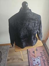 Women  s Wild Fable Cropped Mock Neck Fuzzy Sweater Black Shimmer L NWT