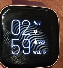 Fitbit Versa 2 - Health  Fitness Smart Watch Copper Rose / Purple Band FB507 VG