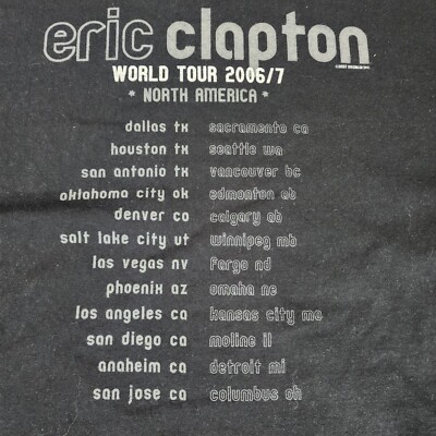 T-shirt Concert Éric Clapton à Moscou Le 03/08/2006 - Taille M