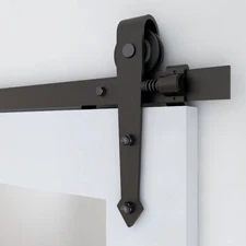 CCJH 6.6FTSliding Barn Door Hardware Kit for Single Door,Smoothly,Quietly,Modern