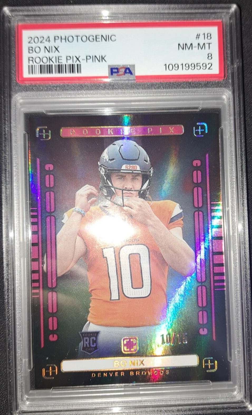 Bo Nix Panini Photogenic Rookie Pix #18 Pink