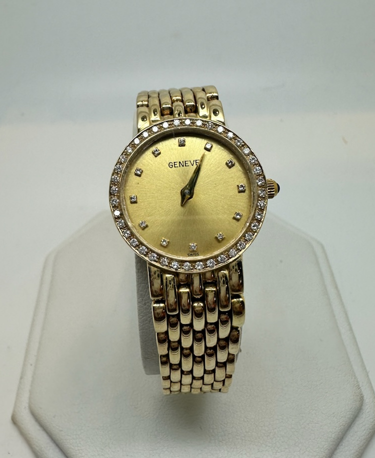 Geneve 14k Gold Ladies Watch GENEVE 14k Yellow Gold Diamond Ladies