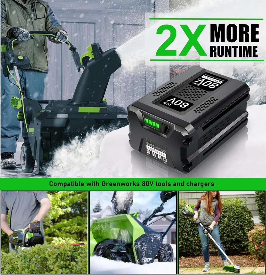 80V Für Greenworks Pro 80 G80B4 GBA80200 2901307