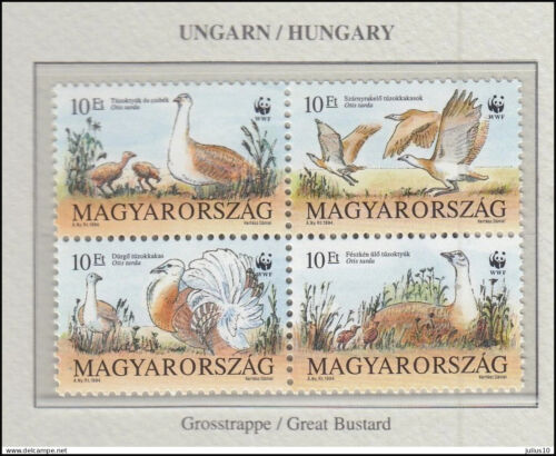 HUNGARY 1994 WWF Birds Ducks Mi 4282-4285 MNH(**)