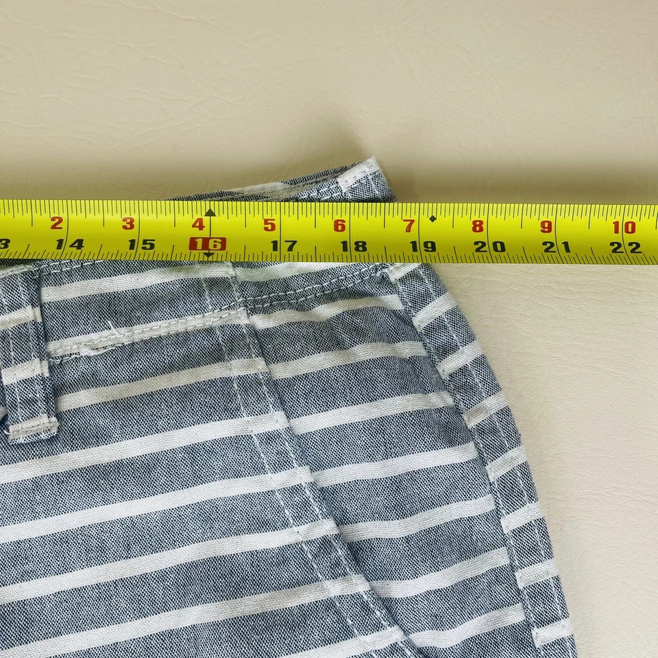 Pantalones Cortos Arizona Jeans Gris Blanco Rayas Mezcla de Algodón Tabla Skate Talla 36 Bolsillos Foto 4 de 4