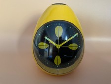 Blessings 1960/70s egg shape alarm clock in rare yellow and black west germany