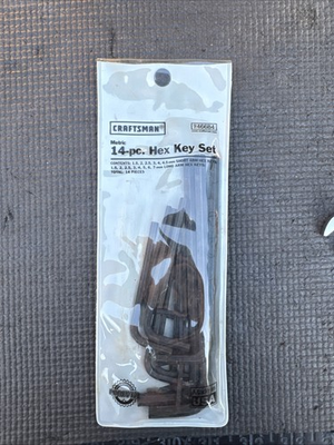 #ad Sears Craftsman is Nos Metric 14pc Hex Key Set Rare 46684 HTF 1.5 7mm $34.95