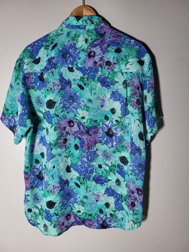 RARE Vintage Guess X George Marciano Sheer Floral Size 2 M Hawaiian Shirt HTF - Picture 7 of 8