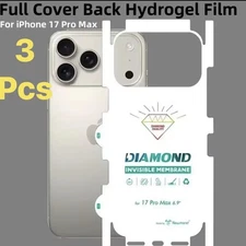 3 Pcs Full Cover Back Hydrogel Film Hd clear for 17 Pro Max with  Anti-Scratch