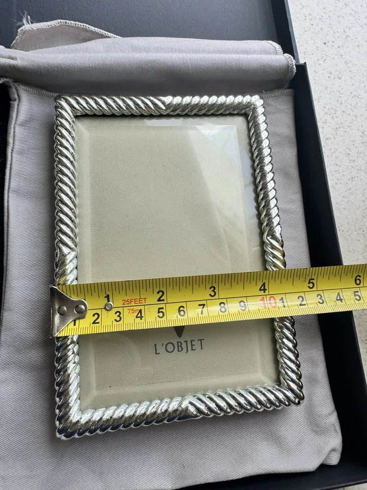 Marco de fotos L’object Deco Twist platino regalo de boda 4x6 lujo Foto 3 de 4
