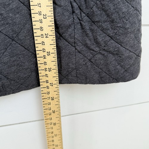 EILEEN FISHER Vest Women 1X Gray Diamond Quilted Cotton Snap - Picture 8 of 8