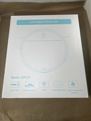 MAMNV BR151 Robot Vacuum and Mop Combo With Remote  Wifi Works W Alexa & Google 