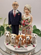 Decorazione Cake Topper Matrimonio Personalizzata, Cane, Pet, Unico, Sposi