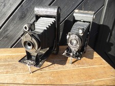2 old Kodak Folding Bellows cameras for parts .Kodak 2C Autographic +No. 1A