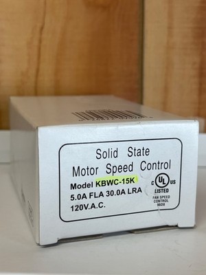 Solid State Motor Speed Control Model KBWC-15K 5.0A FLA 30.0A LRA 120V.A.C (NIB)