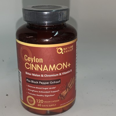 Natures Target Ceylon Cinnamon 120 Capsules Exp 10/2027