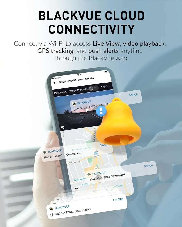 Cámara de tablero BlackVue DR970X-2CH LTE Plus II 4K delantera HD trasera, LTE incorporada (256 GB) Foto 3 de 4