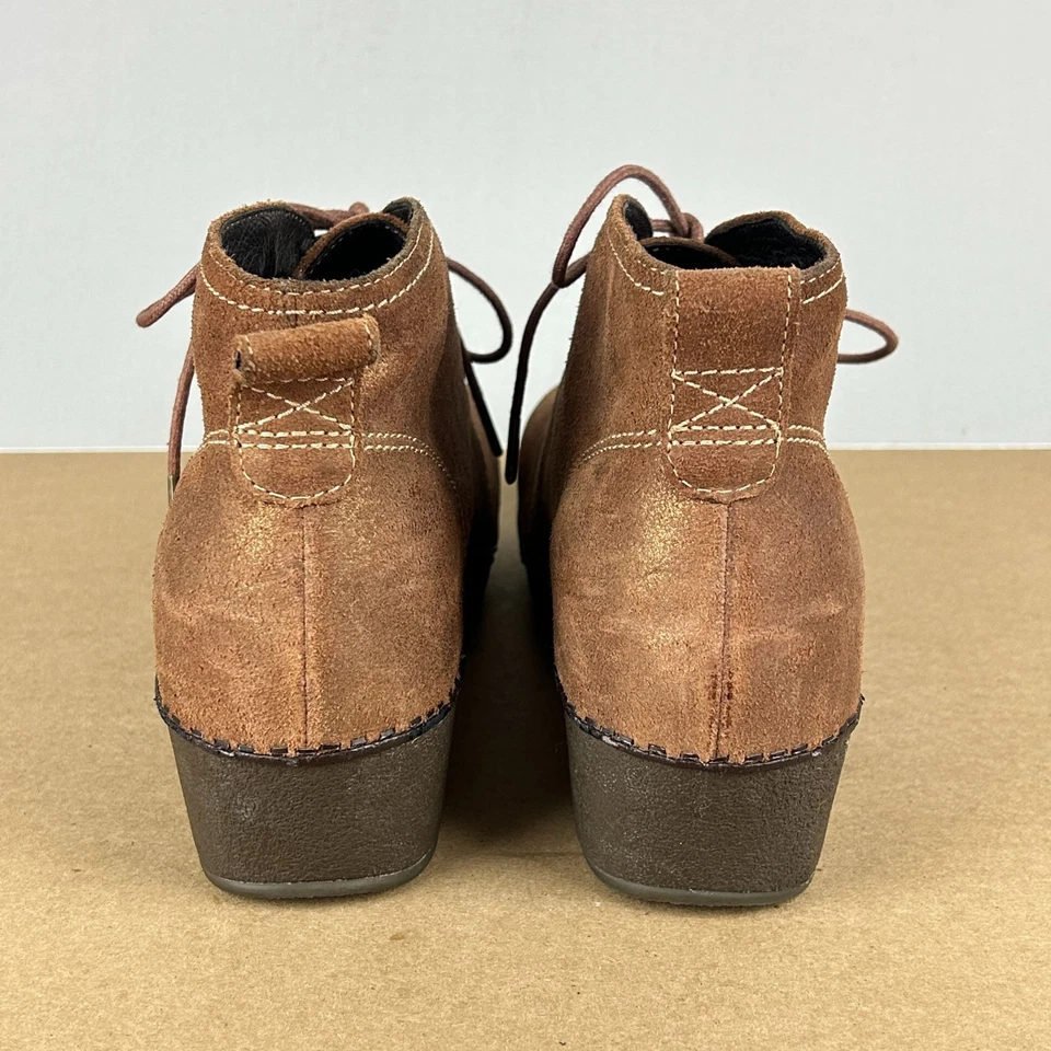 Dansko Lucille Suede Metallic Booties Womens 11.5/12 EU 42 Brown Copper Lace Up - Image 4 of 4