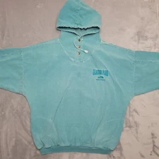 VTG Hoodie Mens L Green Glacier Park Montana Pullover 100% Cotton Made in USA