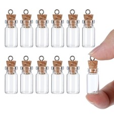 12 Pcs Small Glass Bottles with Cork, 1.5ml Tiny Glass Jars with Lids Empty M...