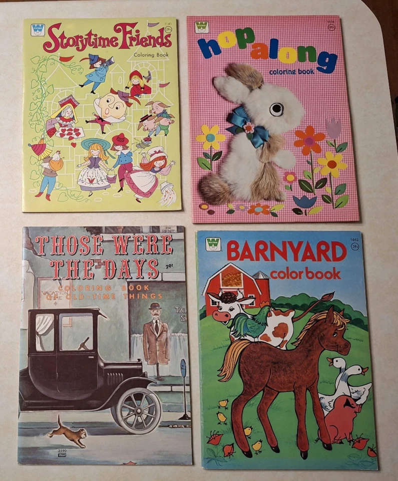 Vintage 1970s 1980s Coloring Activity Books Lot ALL UNUSED Whitman Dinosaurs - Image 2 of 4