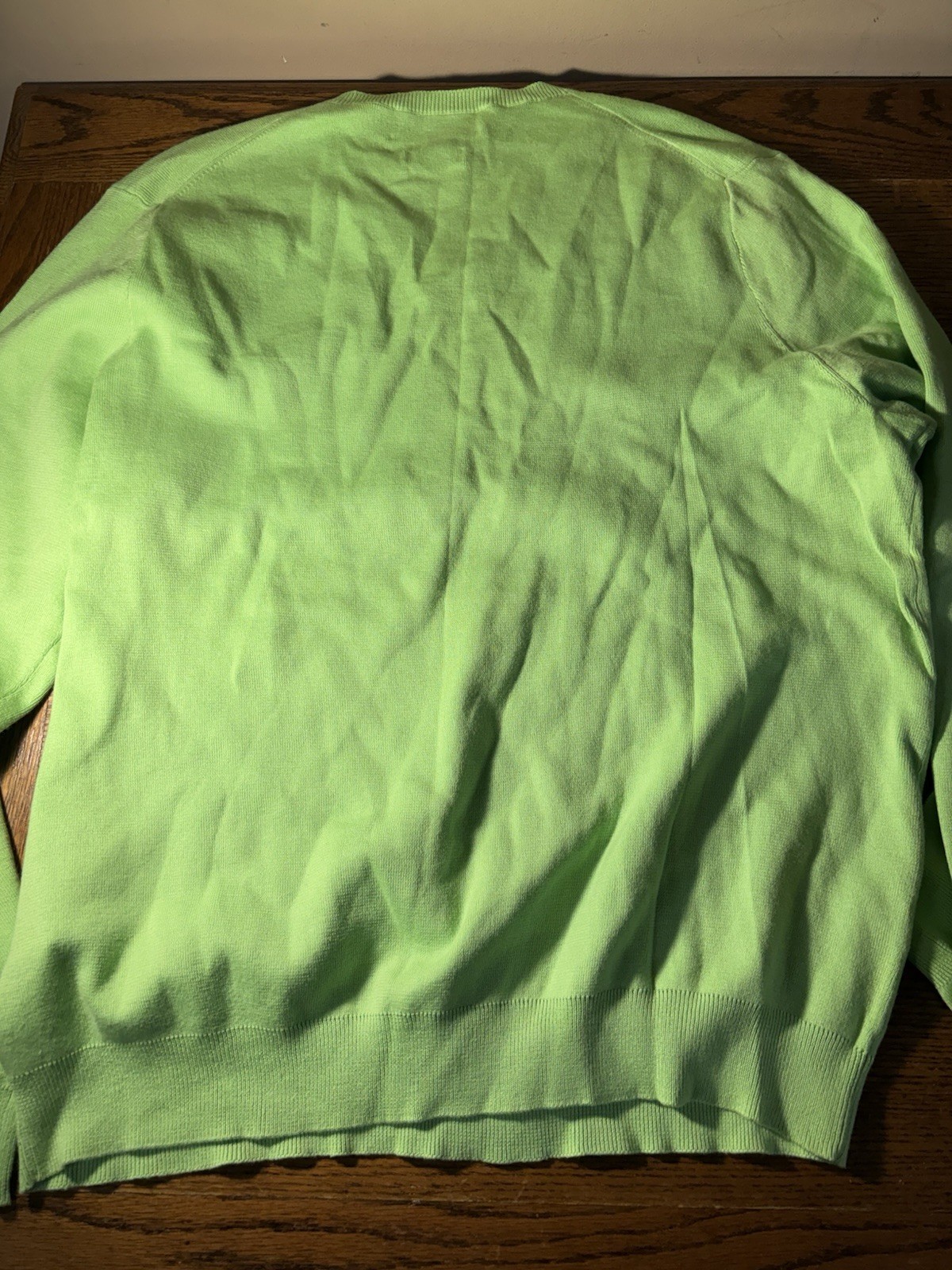 Polo Ralph Lauren Green Pima Cotton V-Neck Sweater Mens Large thumbnail 6